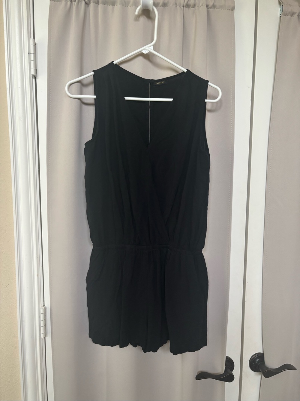 Lascana Classic Black Sleeveless Romper with V-Neck